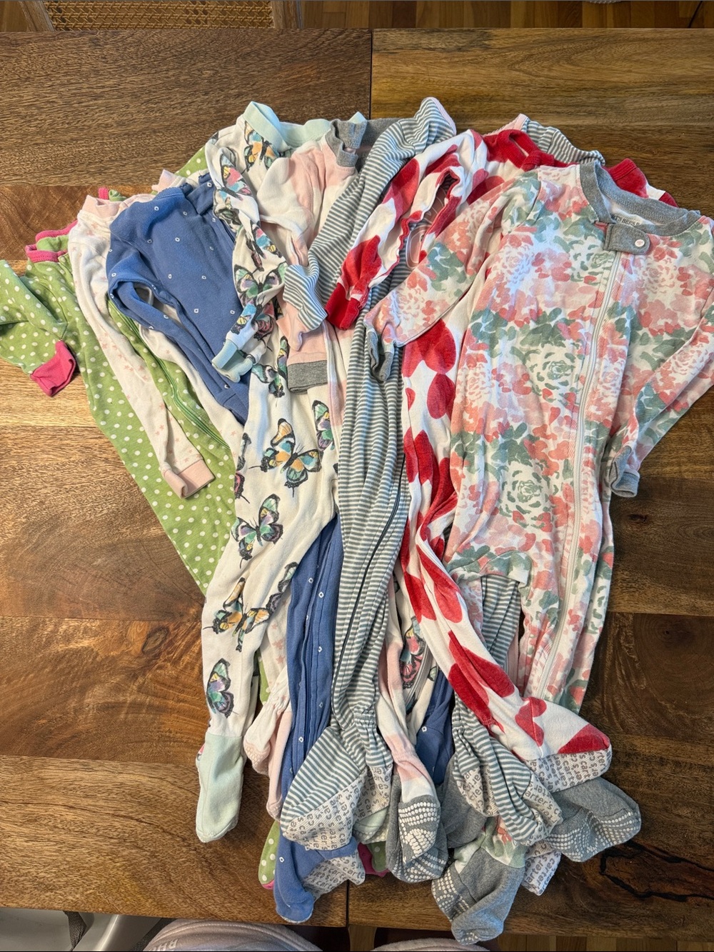 Lot of 8 footie pajamas